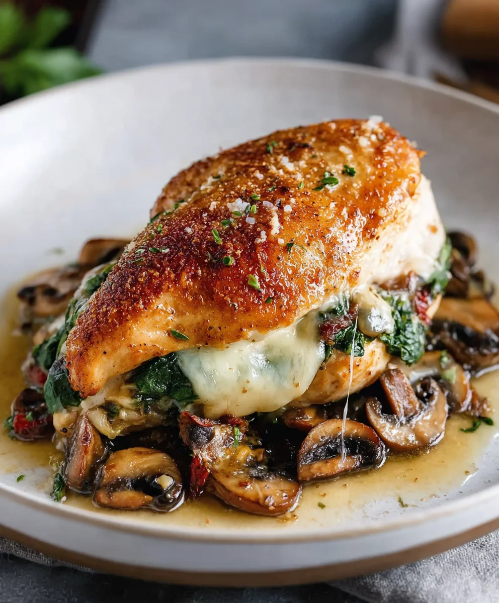 Quick Easy Mushroom Stuffed Chicken Breast Recipe