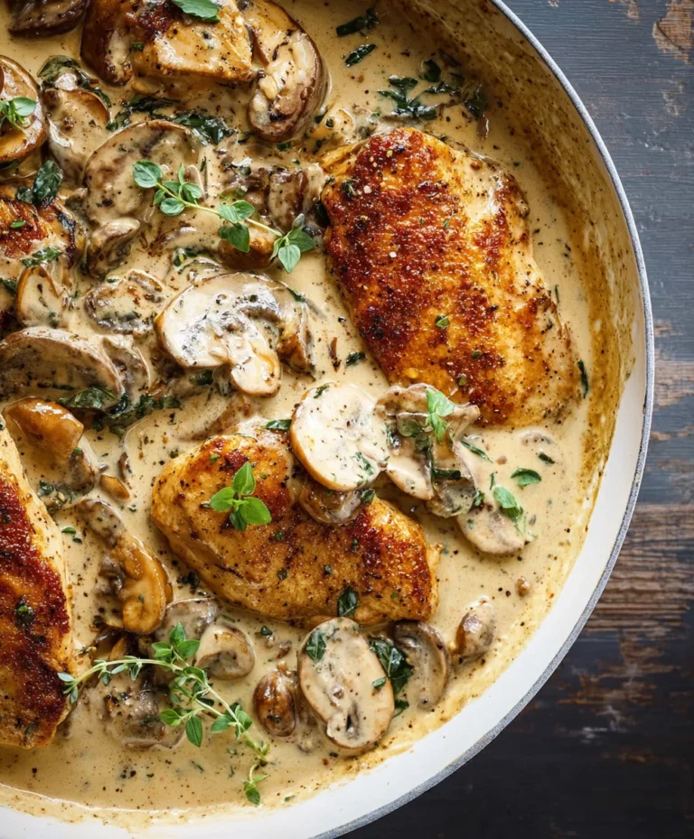Easy Creamy Mushroom Chicken Recipe