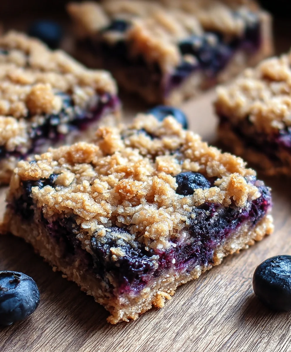 Healthy Blueberry Oatmeal Crum extractble Bars-Easy Breakfast
