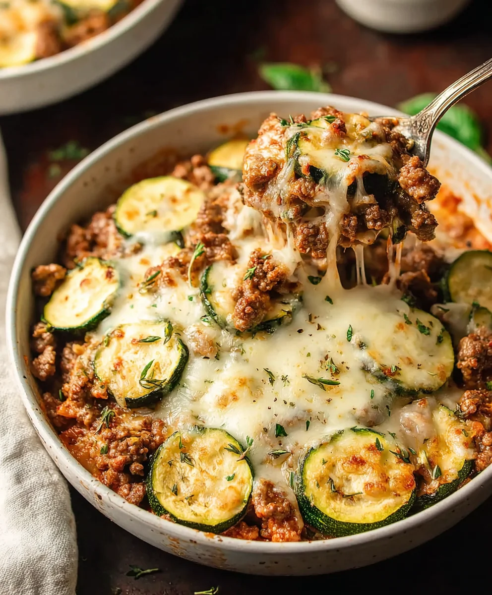 Easy Zucchini Ground Beef Casserole-Quick Dinner