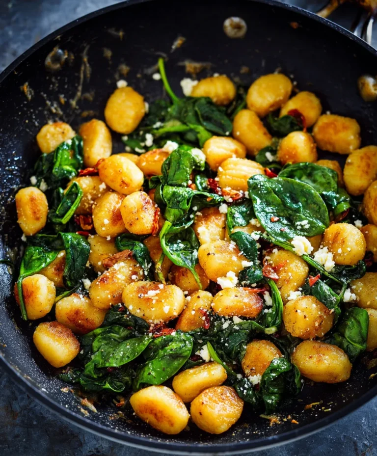 Crispy Gnocchi with Spinach Feta- Easy & Delicious Recipe