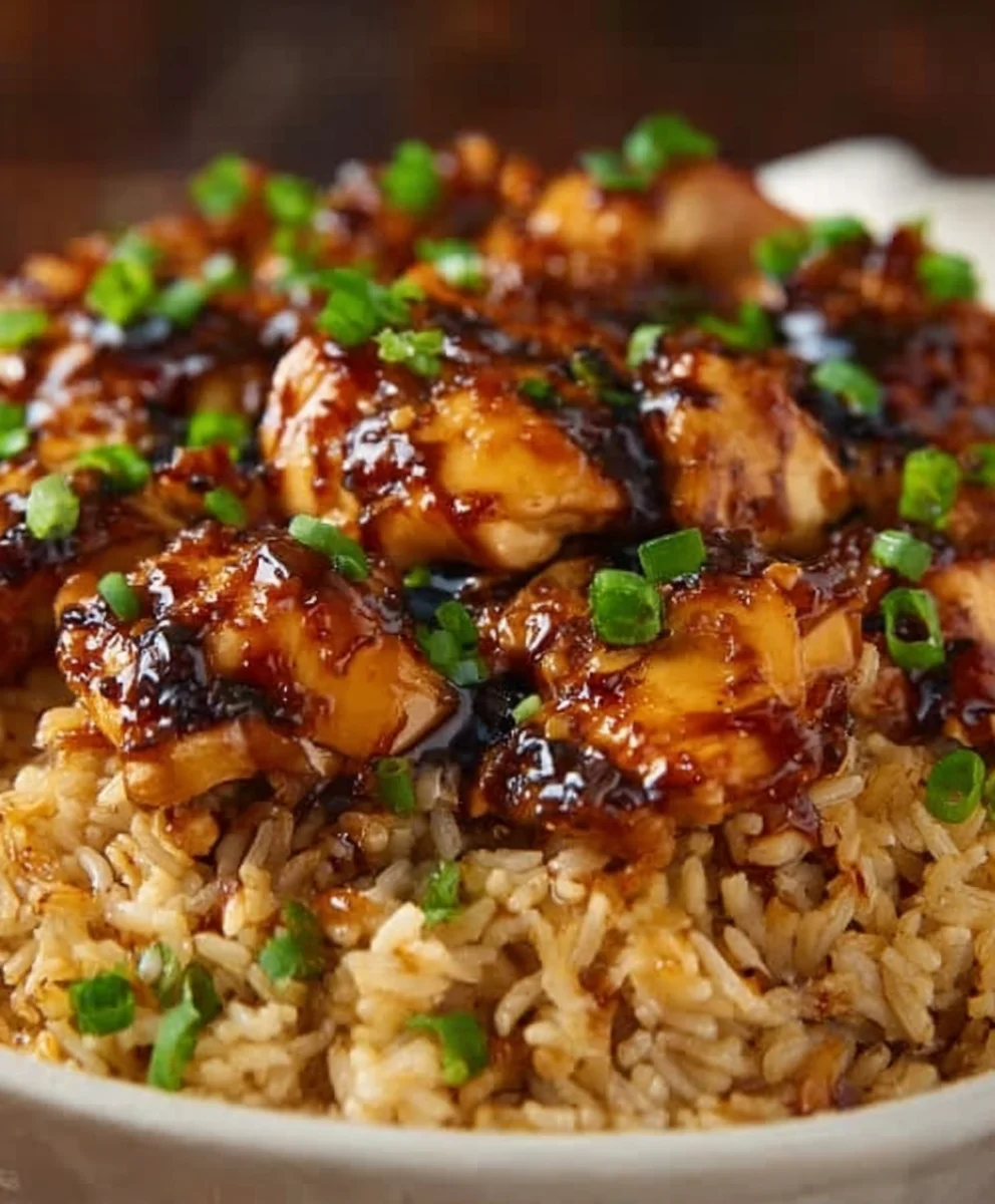 Easy Honey BBQ Chicken Rice Recipe-Dinner
