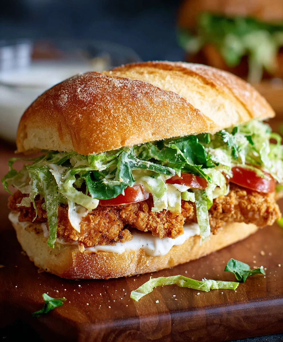 Crispy Chicken Caesar Sandwich- Best Ever Recipe
