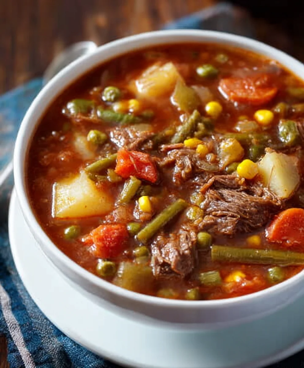 Mom's Old-Fashioned Vegetable Beef Soup Recipe