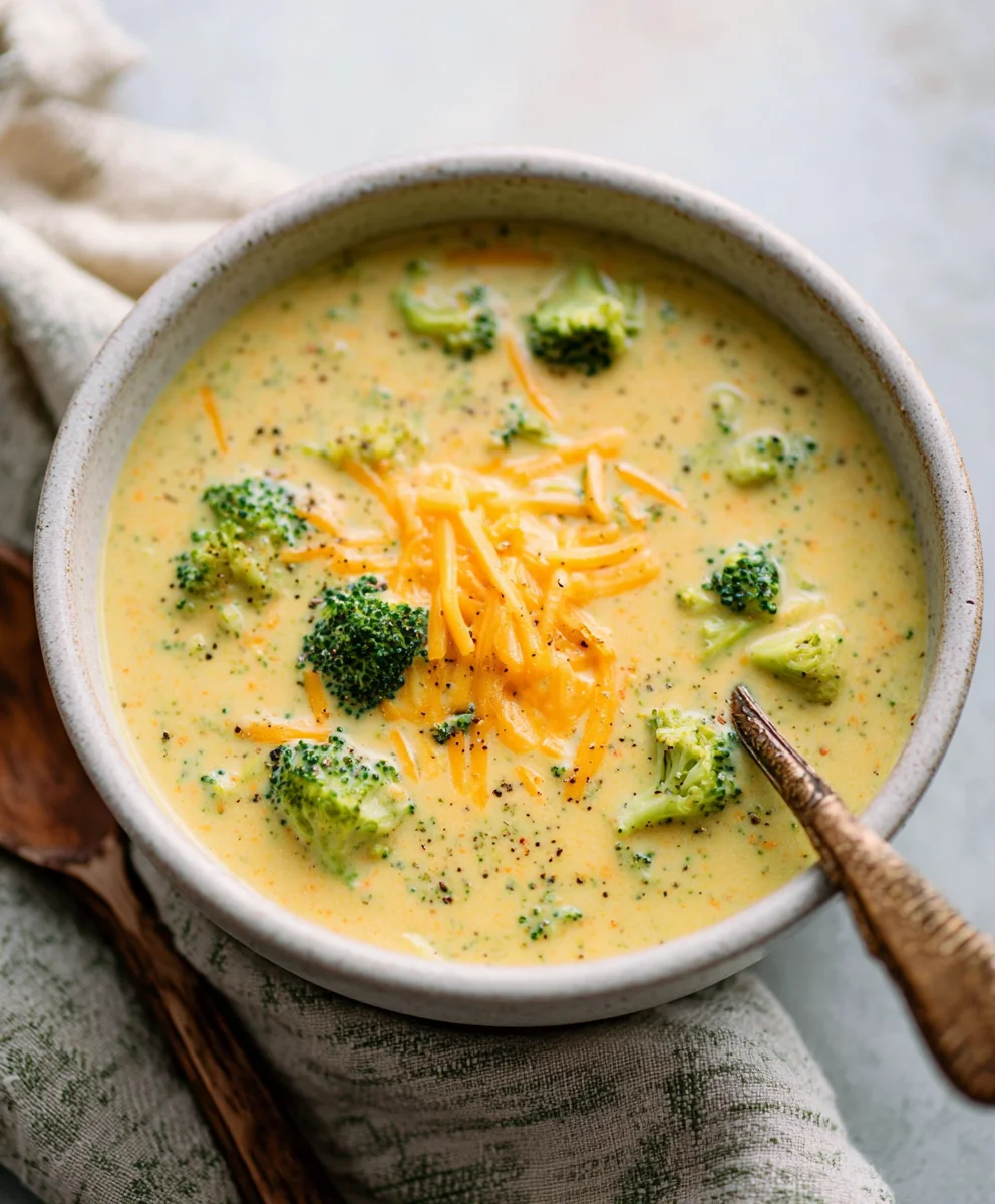 Creamy Cheddar Broccoli Soup - Easy Comfort Food