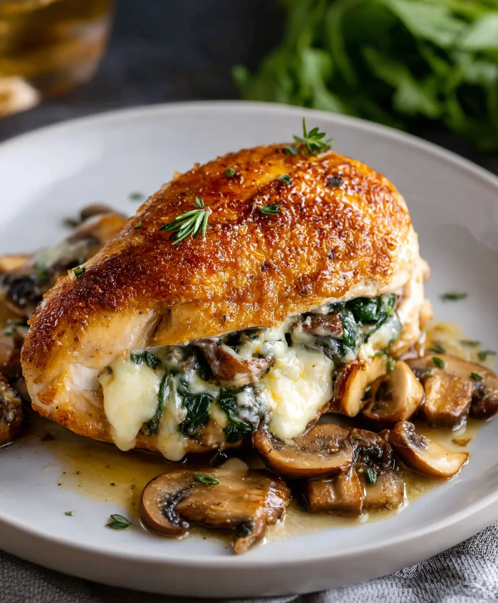 Quick Easy Mushroom Stuffed Chicken Breast Recipe