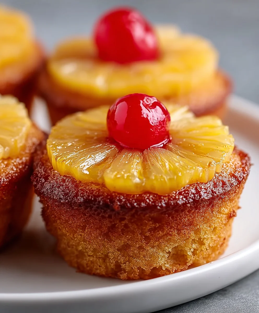 Easy Pineapple Upside Down Cupcakes - Quick Dessert