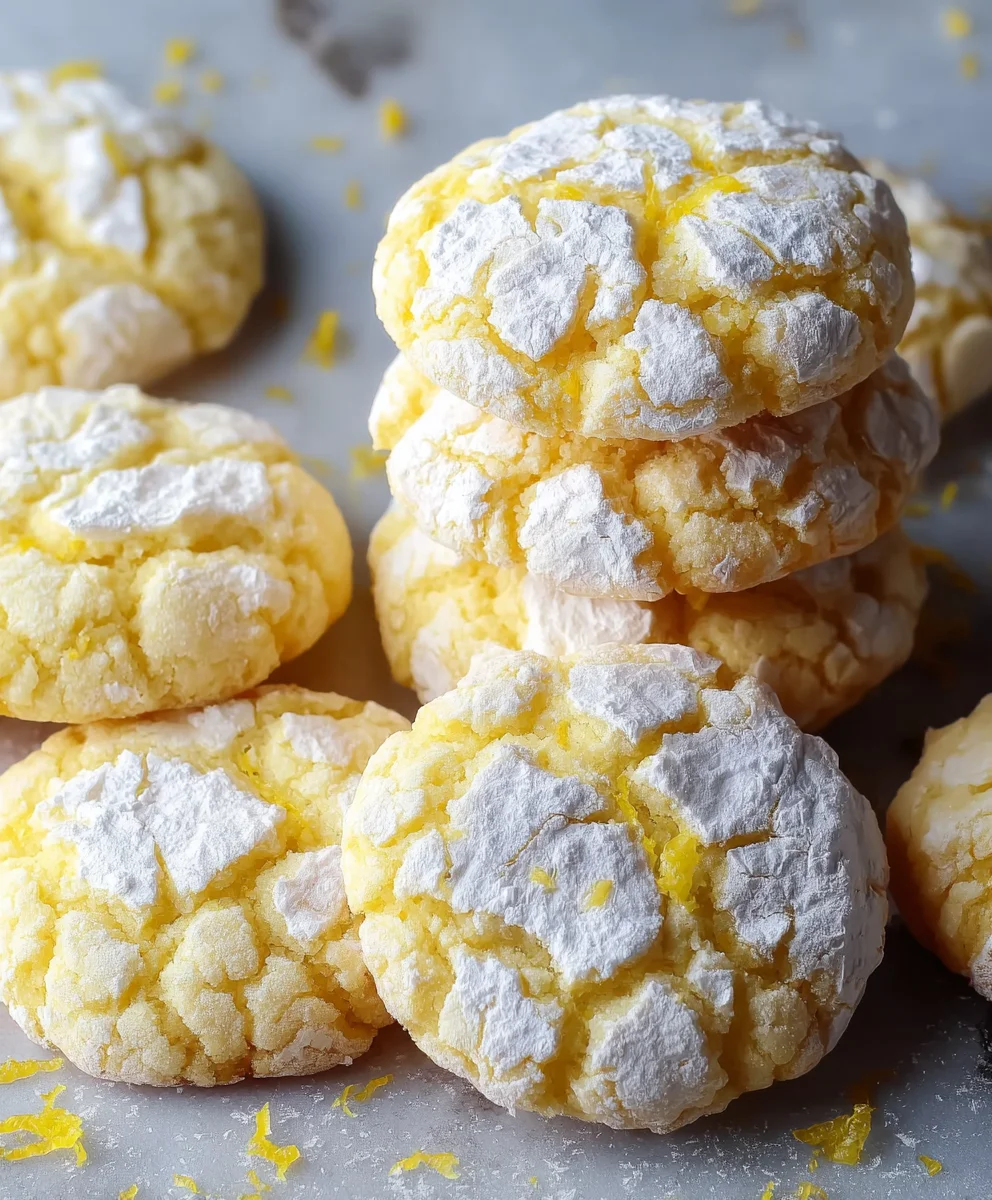 Lemon Crinkle Cookies- Zesty- Chewy- Perfect Treat