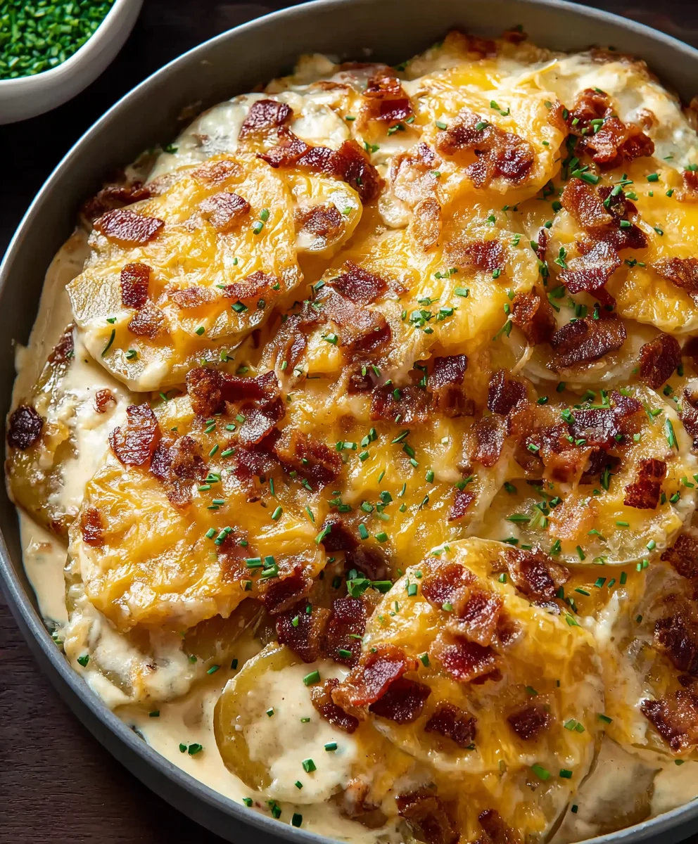 Loaded Scalloped Potatoes - Creamy Beefy Comfort