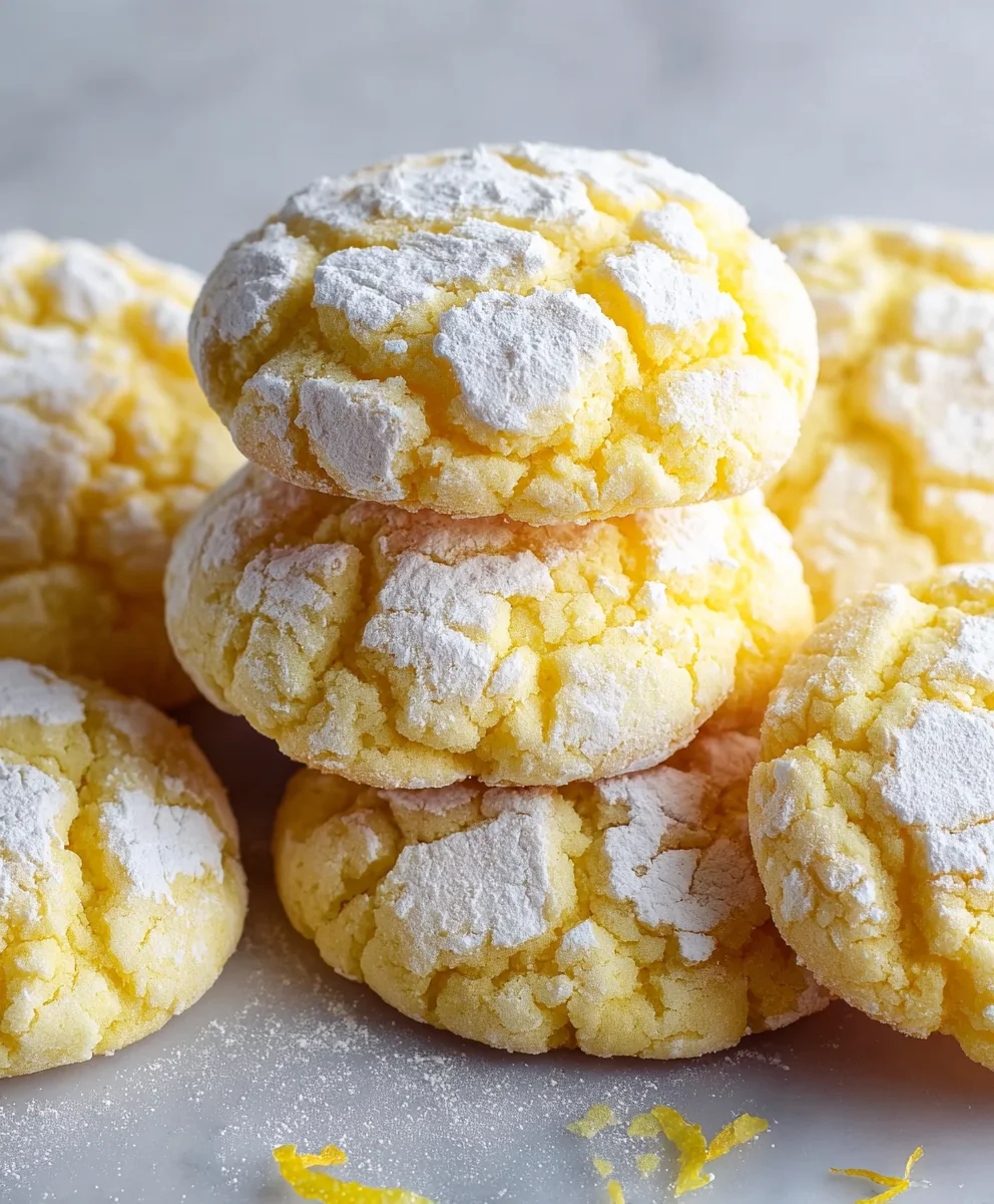 Lemon Crinkle Cookies- Zesty- Chewy- Perfect Treat