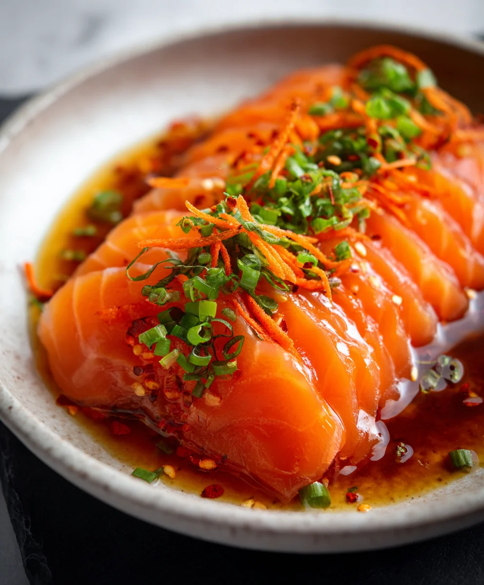 Spicy Salmon Crudo with Roasted Carrots - Quick Recipe