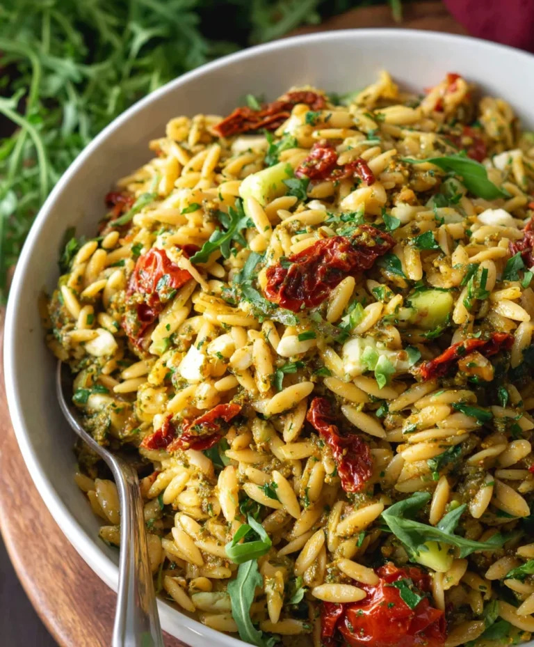 Sun-Dried Tomato Orzo Pesto Salad – Easy & Flavorful