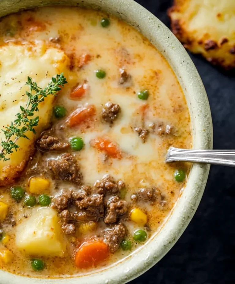 Hearty Beef Shepherd’s Pie Soup Recipe – Easy Comfort Food