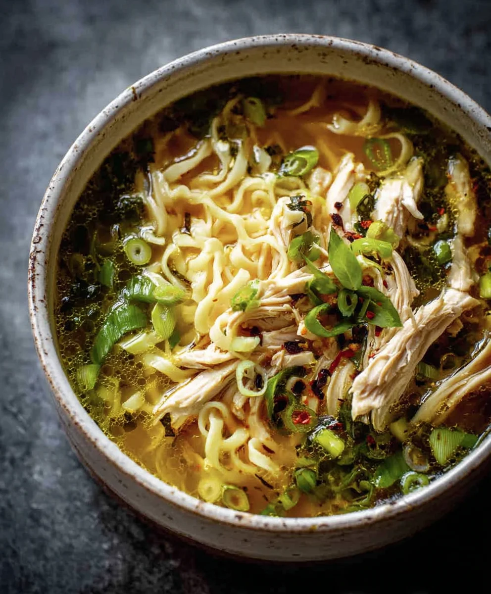 Gin Extract Scallion Chicken Noodle Soup Recipe
