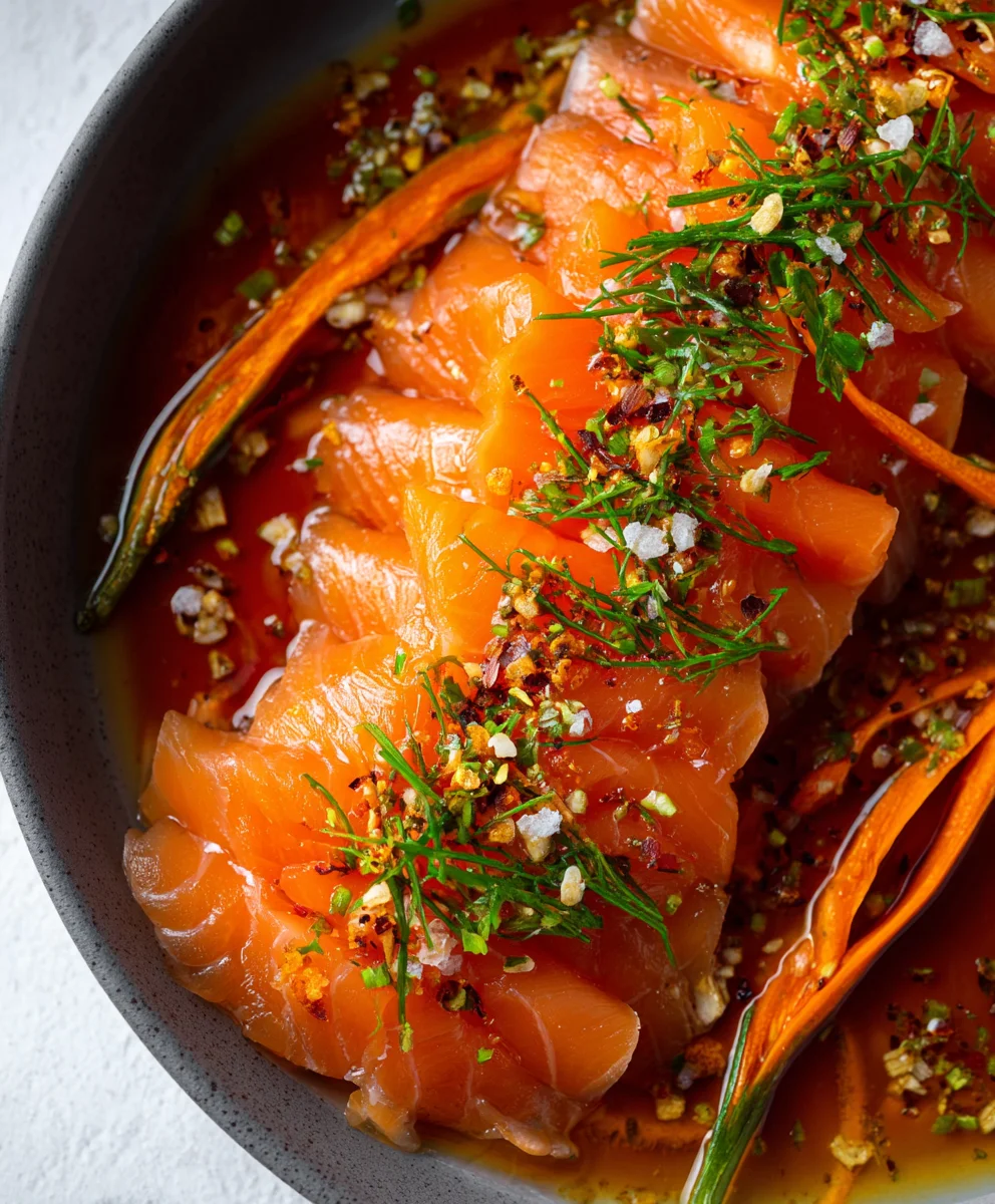 Spicy Salmon Crudo with Roasted Carrots - Quick Recipe