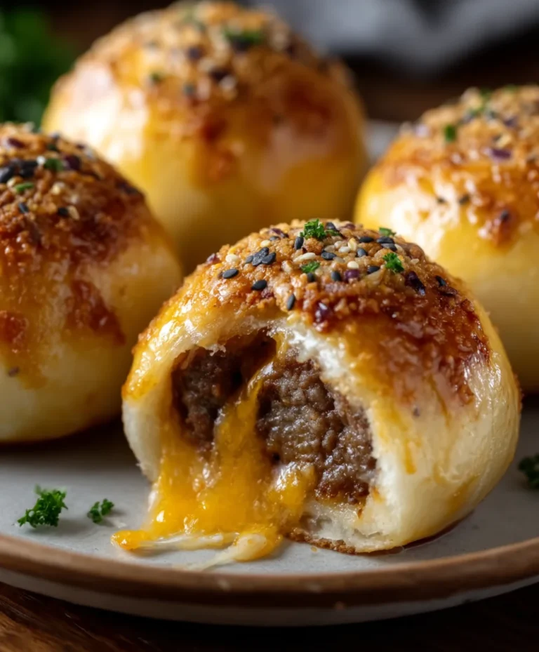 Garlic Parmesan Cheeseburger Bombs – Easy Bites