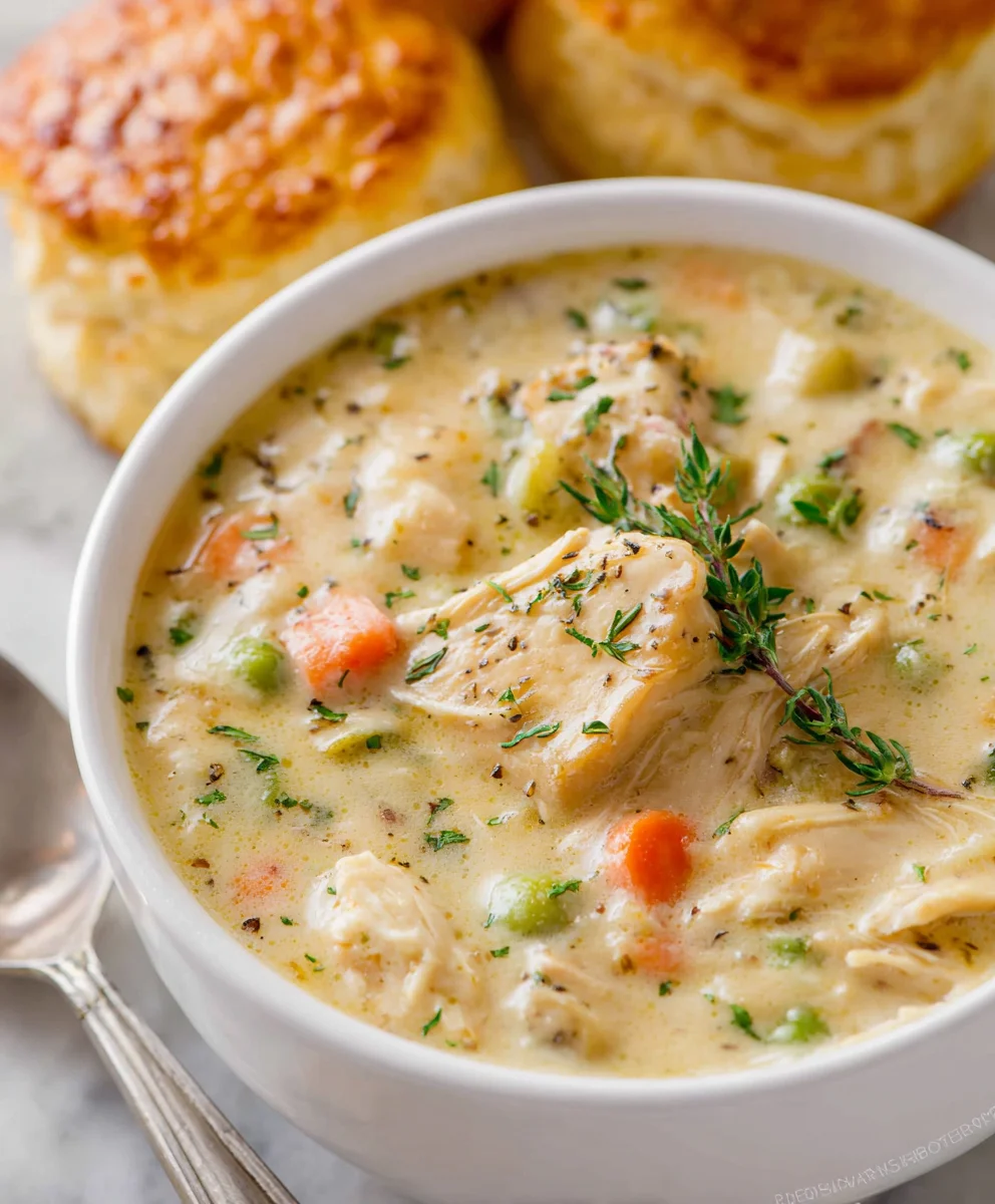 Easy Chicken Pot Pie Soup Recipe-Comfort Food
