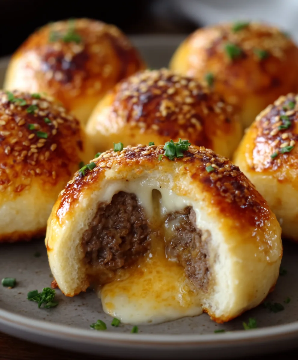 Garlic Parmesan Cheeseburger Bombs - Easy Bites