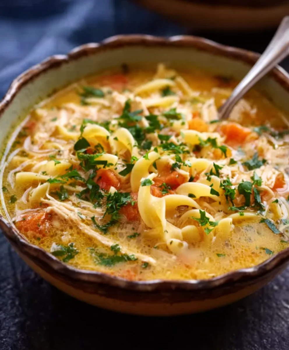 Crack Chicken Noodle Soup-Creamy Comfort Food