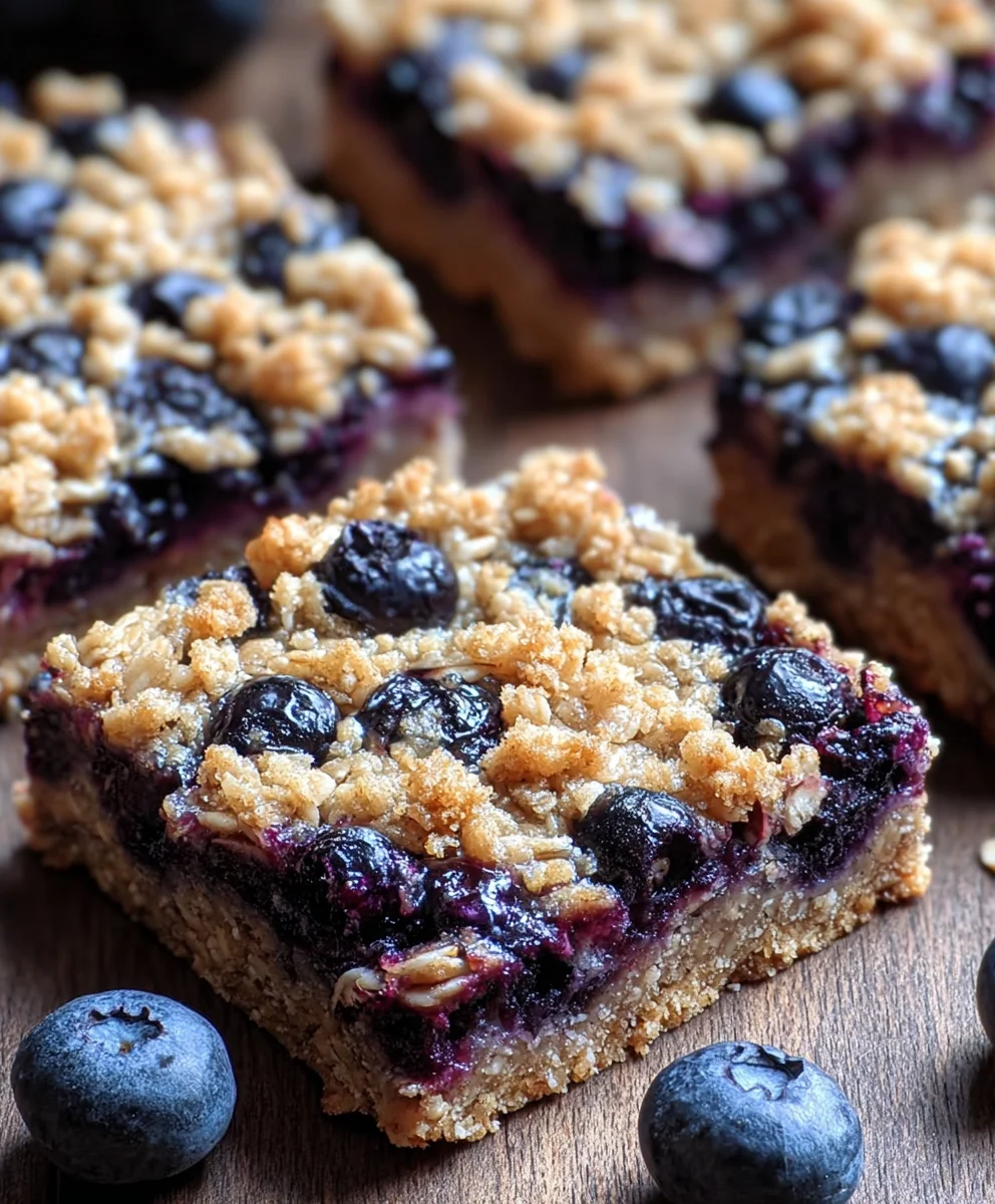 Healthy Blueberry Oatmeal Crum extractble Bars-Easy Breakfast