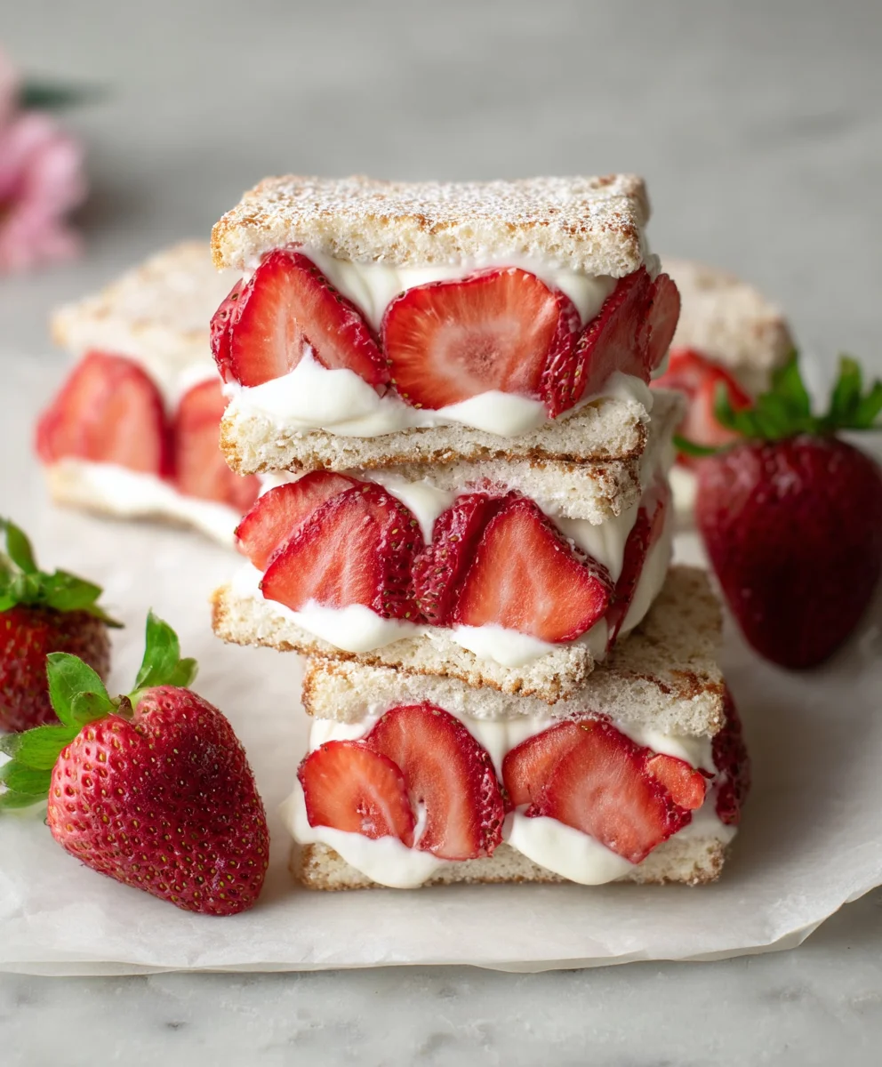 Strawberry Cream Sandwiches - Easy Dessert Recipe