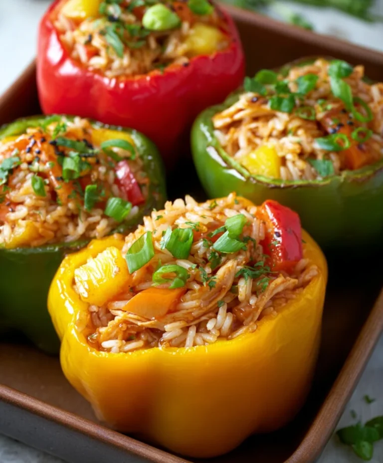 Teriyaki Pineapple Chicken Stuffed Peppers Recipe