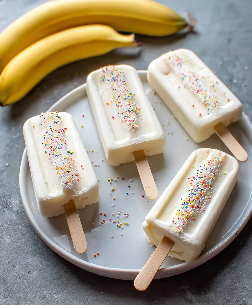 Easy Frozen Banana Yogurt Popsicles - Healthy Treat