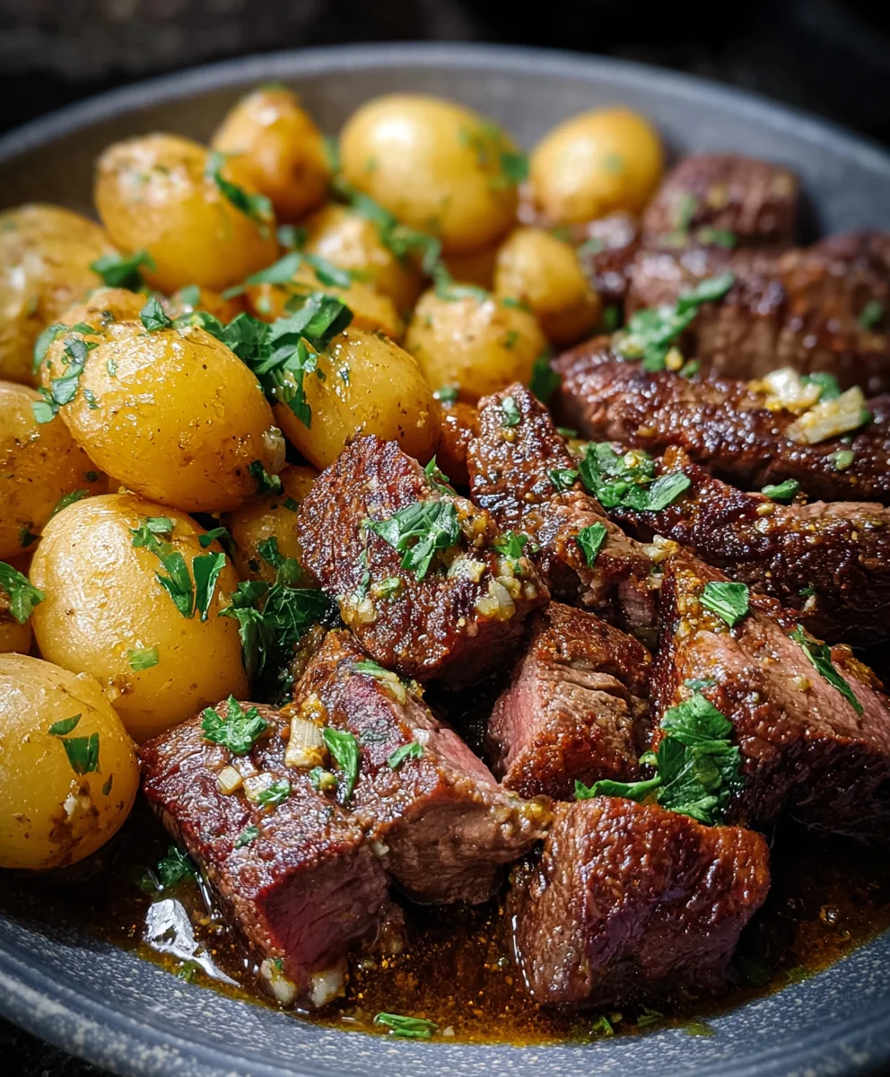 Garlic Butter Steak and Potatoes-Easy Recipe
