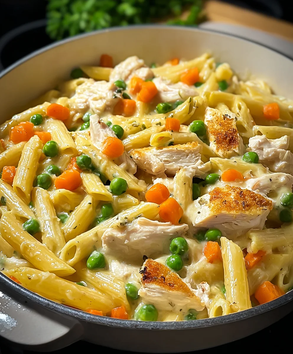 Quick Chicken Pot Pie Pasta-Comfort Food Done Right
