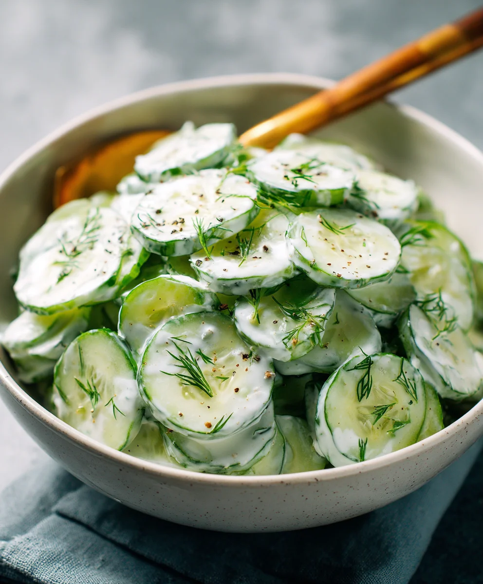 Creamy Cucumber Salad Recipe- Quick & Easy Side Dish