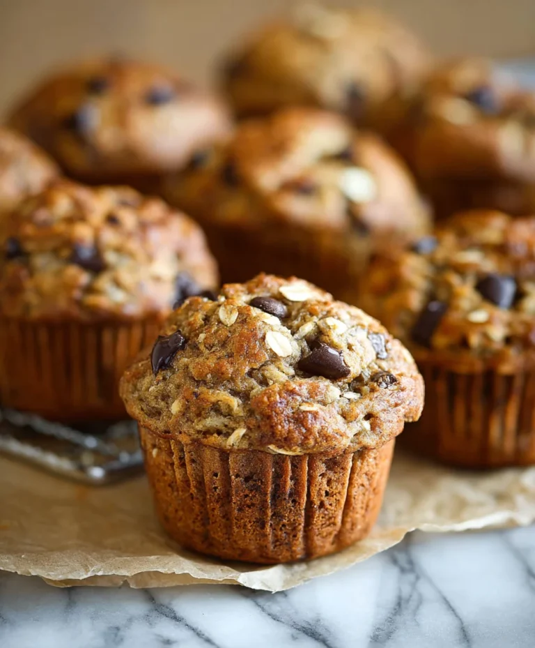 Healthy Banana Oatmeal Muffins-Chocolate Chip Treat