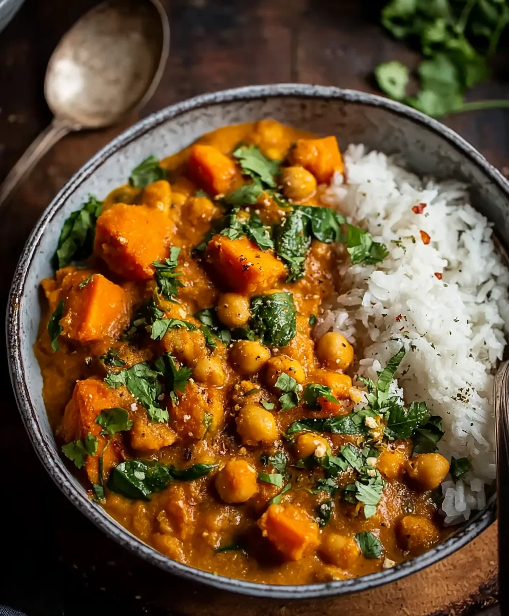 Sweet Potato Chickpea Curry-Flavorful & Easy Recipe