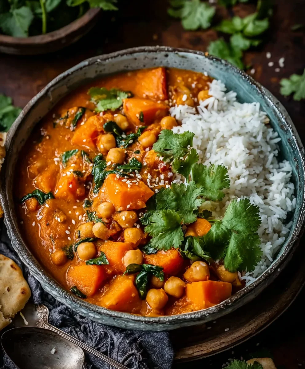 Sweet Potato Chickpea Curry-Flavorful & Easy Recipe