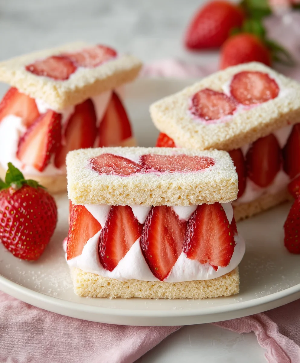 Strawberry Cream Sandwiches - Easy Dessert Recipe