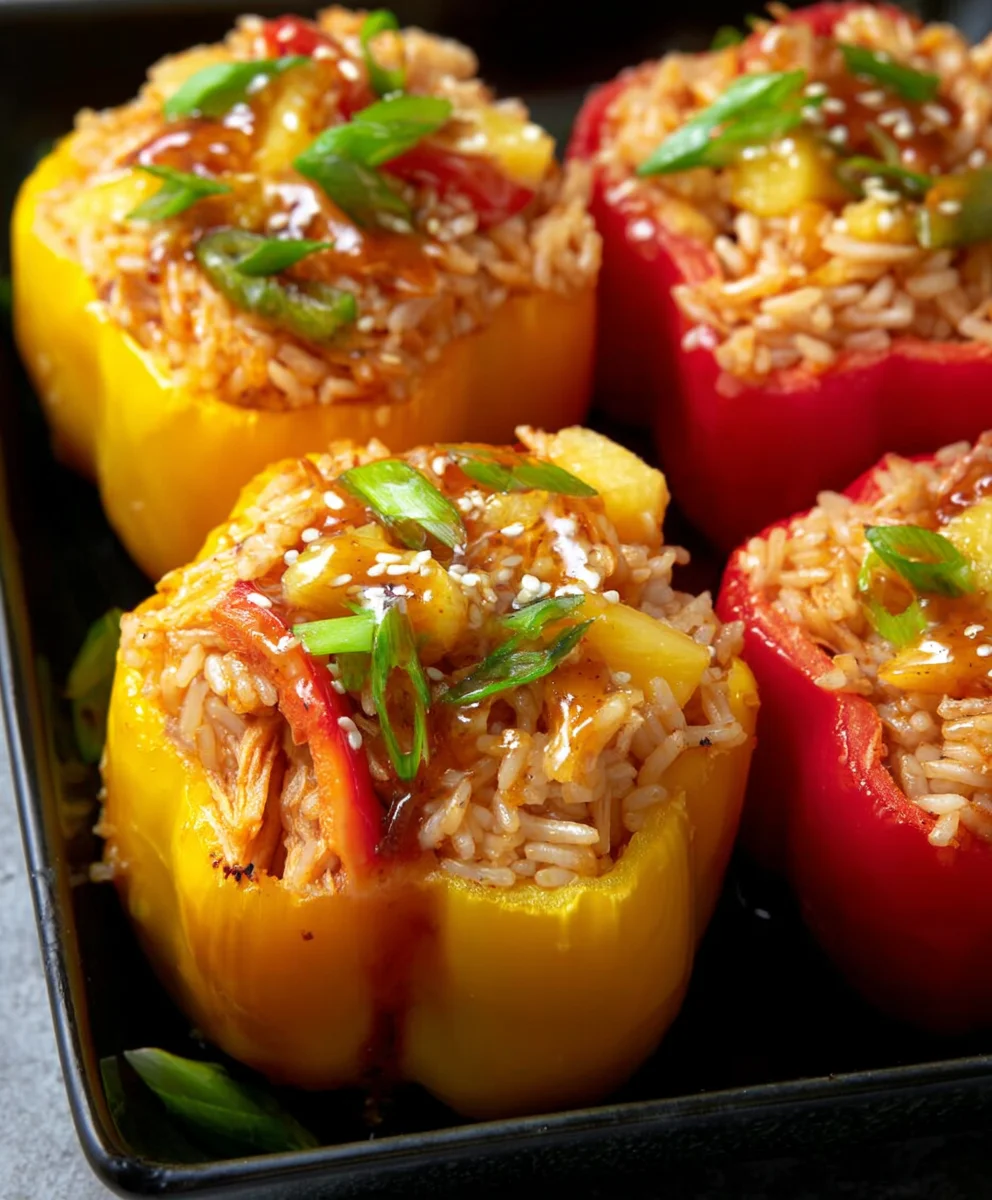 Teriyaki Pineapple Chicken Stuffed Peppers Recipe