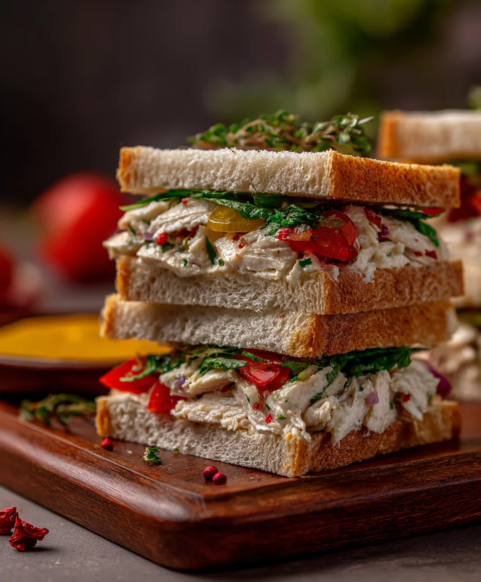 Easy Cold Chicken Sandwich-Bakery Style Lunch Box