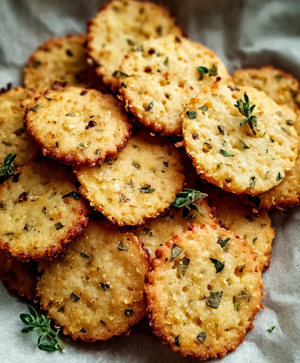 Garlic Herb Chickpea Flour Crackers-Easy Snack Recipe