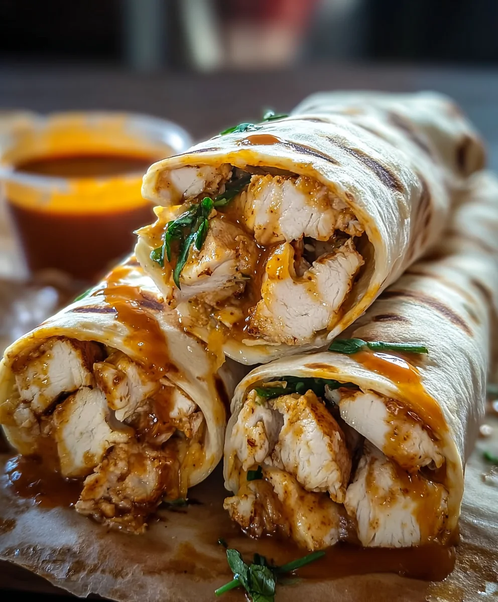 Cheesy Garlic Chicken Wraps Quick Easy Recipe