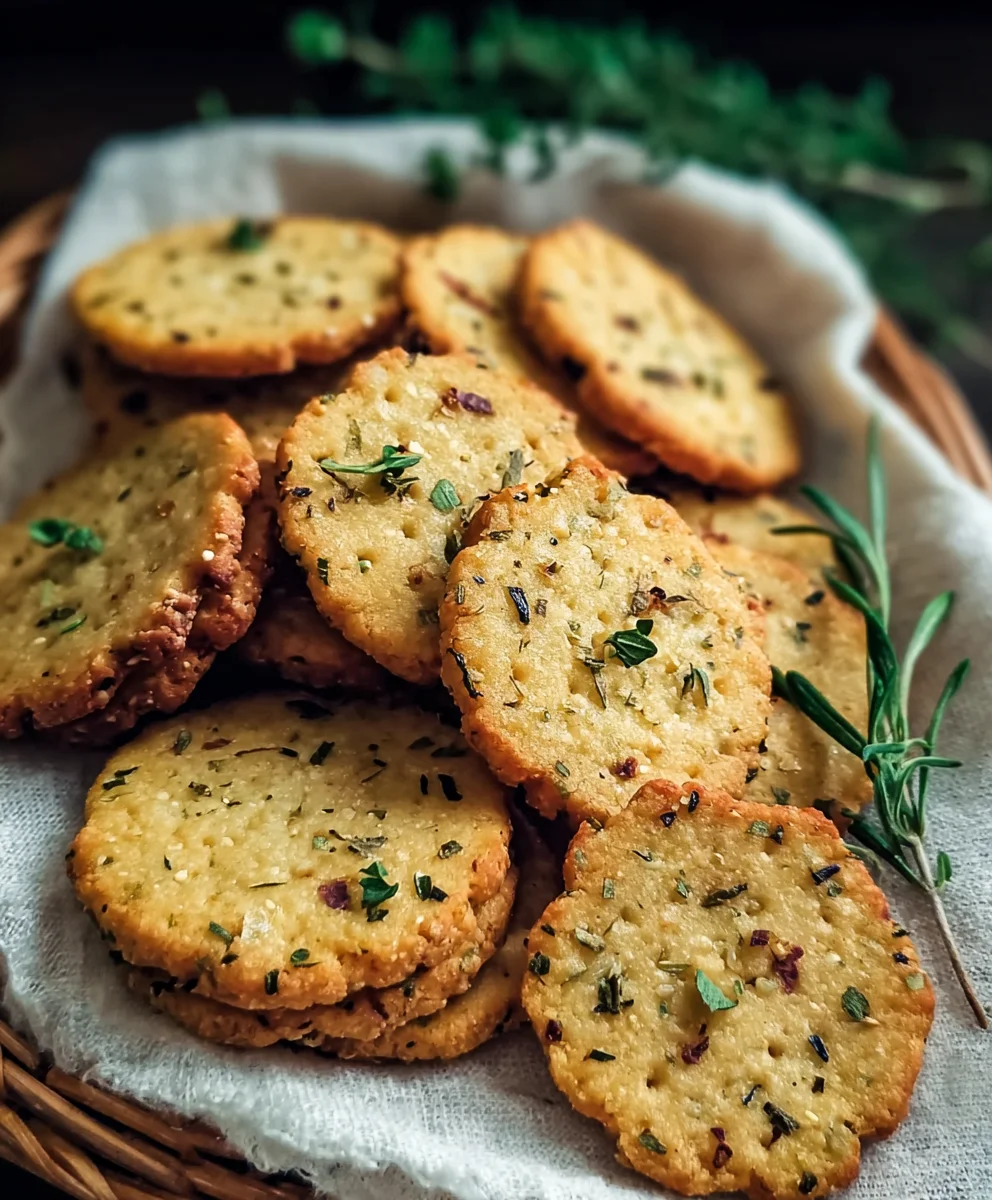 Garlic Herb Chickpea Flour Crackers-Easy Snack Recipe