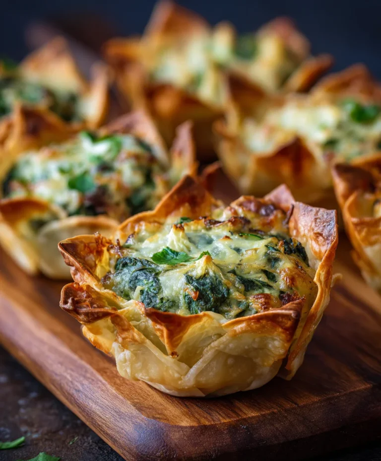 Spinach Artichoke Wonton Cups- Easy Appetizer Recipe