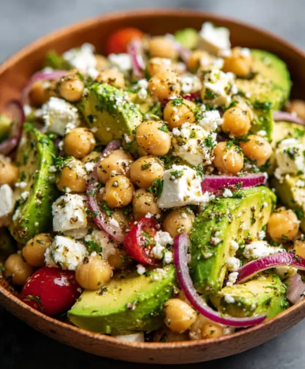 Chickpea Feta Avocado Salad - Fresh & Flavorful Recipe