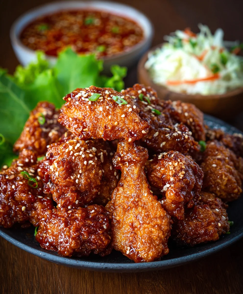 Crispy Korean Fried Chicken-Yangnyeom Style