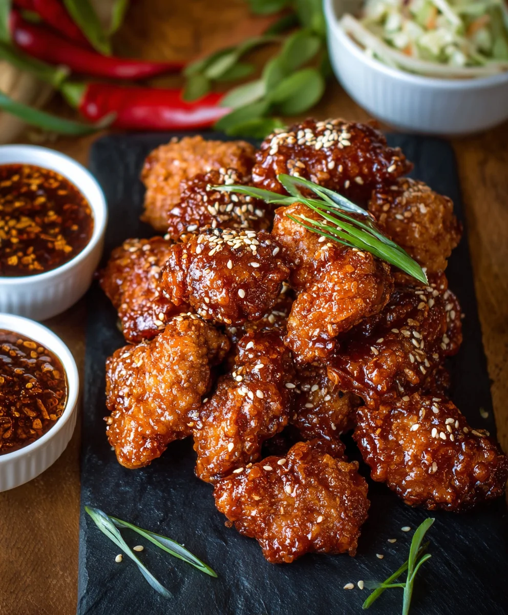 Crispy Korean Fried Chicken-Yangnyeom Style