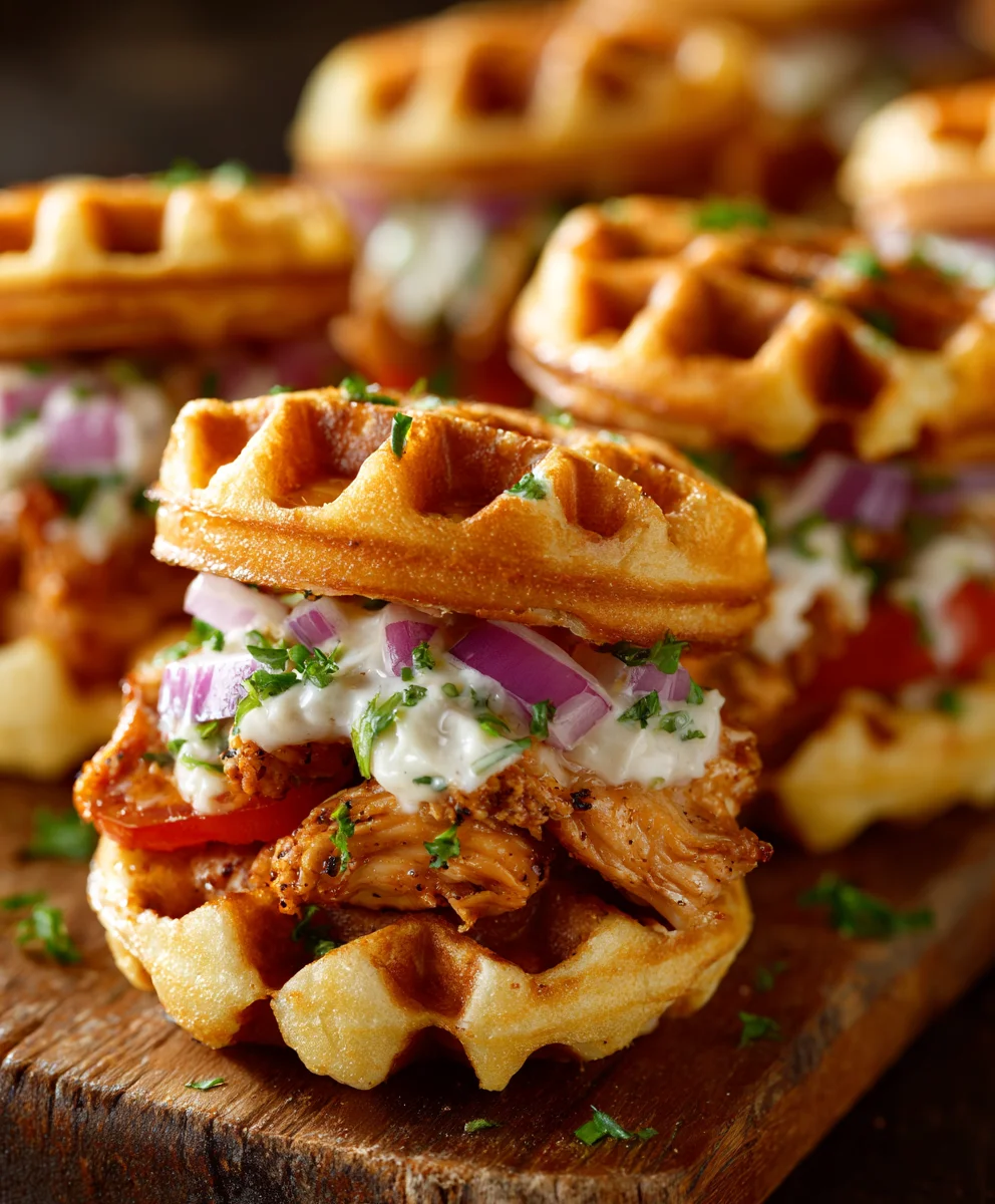 Game Day Chicken Waffle Sliders-Easy Crowd Pleaser