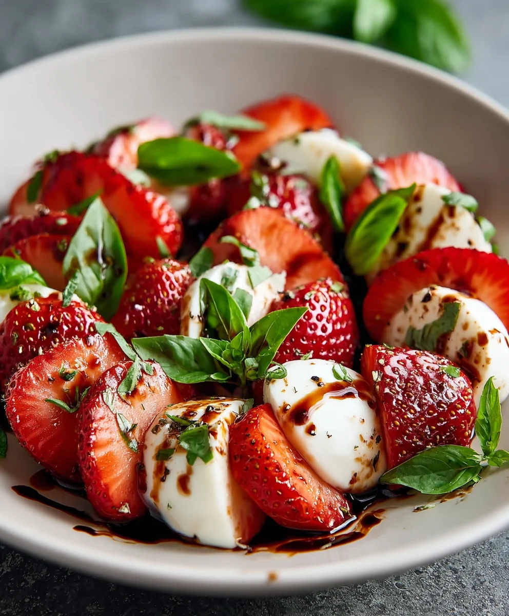 Balsamic Strawberry Caprese-Fresh Salad Twist