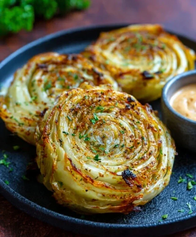 Oven Roasted Garlic Cabbage Steaks