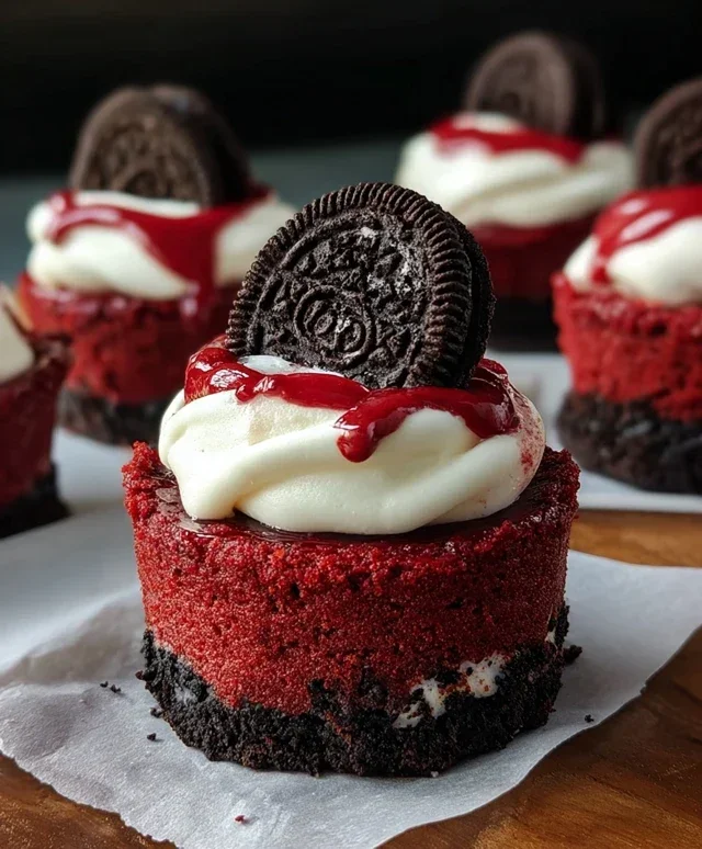 Mini Red Velvet Oreo Cheesecakes