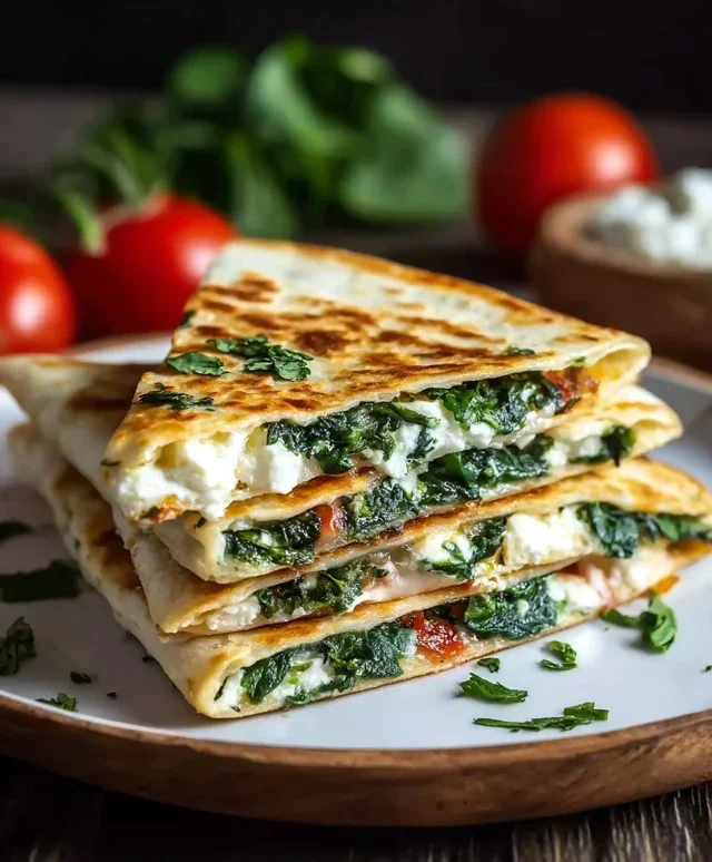 Spinach and Feta Quesadillas