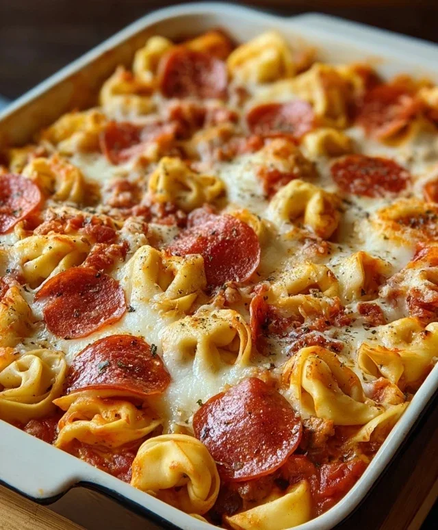 Cheese Tortellini Beef Beef Pepperoni Pizza Casserole