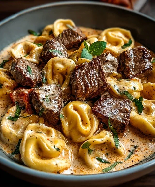 Cracked Garlic Steak Tortellini in Creamhouse Sauce Bliss